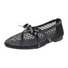 New Mesh bowknot Breathable Flats Female Hollow Soft Sole Comfort Mary Jane Women Leisure Ankle Strap Round Toe Ballet Shoes