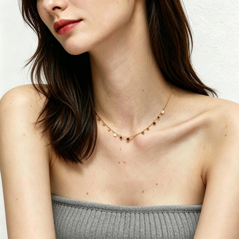 Classic Small Round Tassel Pendant Necklaces for Women Ladies High-End Feeling Collarbone Lobster Buckle Necklaces Jewelry Gifts