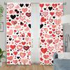 2pcs Multistyle Red & Pink Heart Pattern Curtains   Perfect for Valentine's Day Window Decor  Rod Pocket Curtains