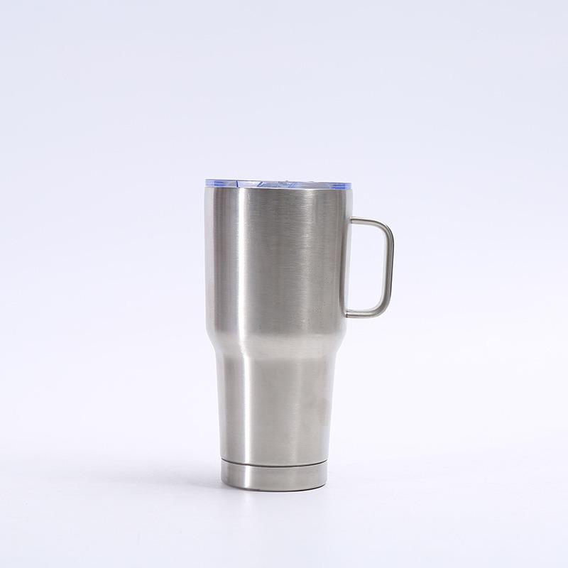 30oz Stainless Steel Car Cup with Handle, Large Capacity, Double-Layer Insulated, Customizable Design, Ice Buster Feature 30oz