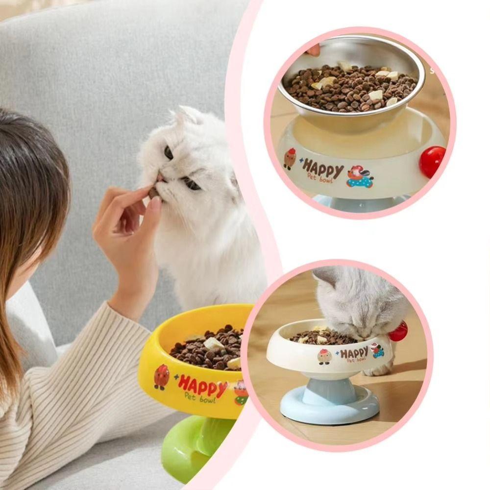 Stainless Steel Pet Bowl Detachable Non-slip Dog Bowl High Feet Dopamine Pet Feeding Bowl