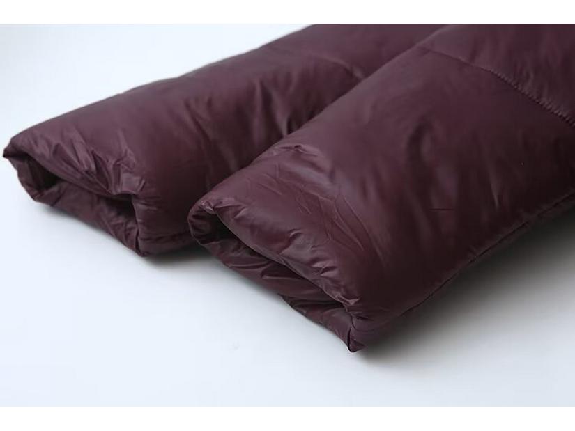 2024 Women's Wine Red Hooded Cotton Coat: European & American Style, Versatile & Fashionable Winter Wear