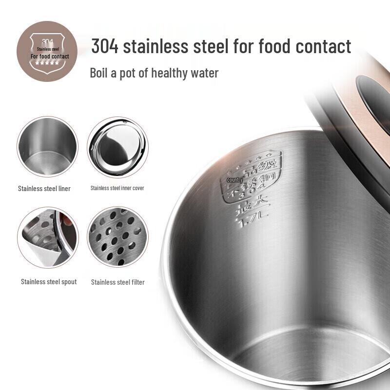 SUPOR ZMD Series 1.7L Double-Layer Stainless Steel Electric Kettle CN Plug (adapter Included)