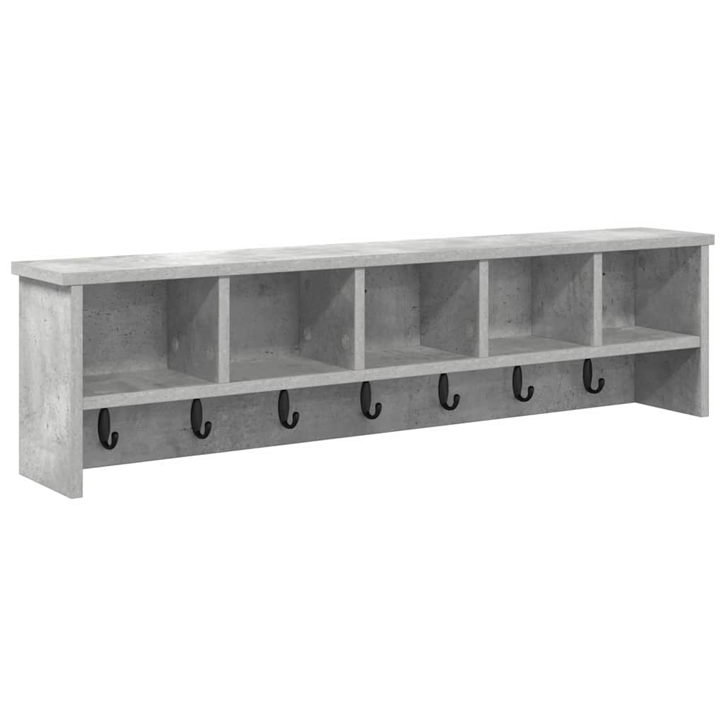 Wall Mounted Nightstand with Shelf Concrete Grey 100 x 16 x 26 cm