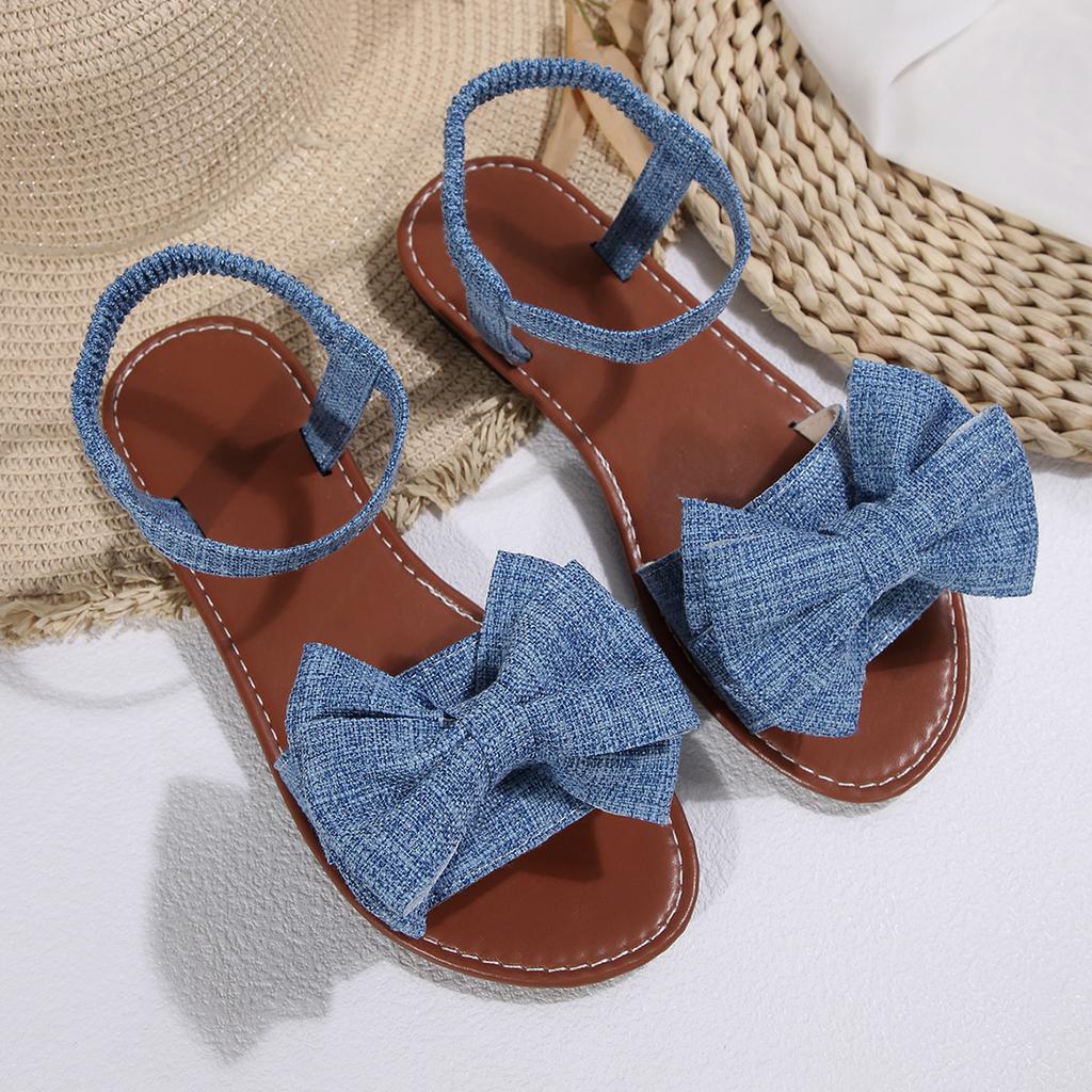 Mode 2025 Neue Sommer Leichte Sandalen Mode Strand Lässige Hausschuhe Outdoor Schleife Flache Schuhe Zuhause Damen Rutschfeste Trend Sandalen