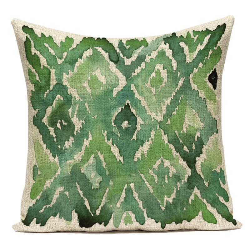 Tropical Green Plant Leaf Cactus Palm Polyester Pillow Case Sofa Home Decoration Cushion Cover Pillowcase for Living Room