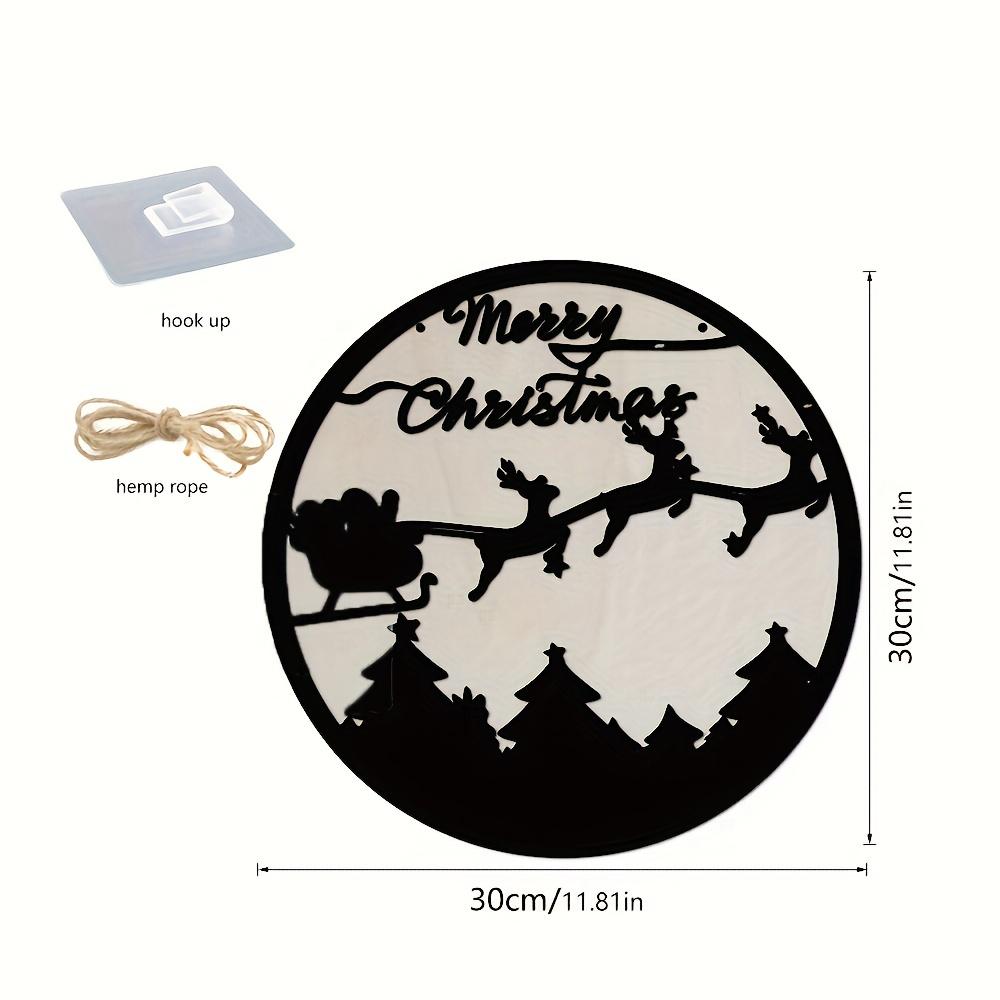 1pc Christmas Creative Moose Sleigh Acrylic Wooden Double Wall Hanging, Home Party Decoration Wall Hanging