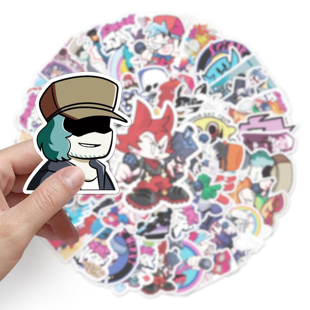 50 Friday Night Funkin' Graffiti Cartoon Game Stickers for DIY Skateboard, Water Bottle, and Suitcase