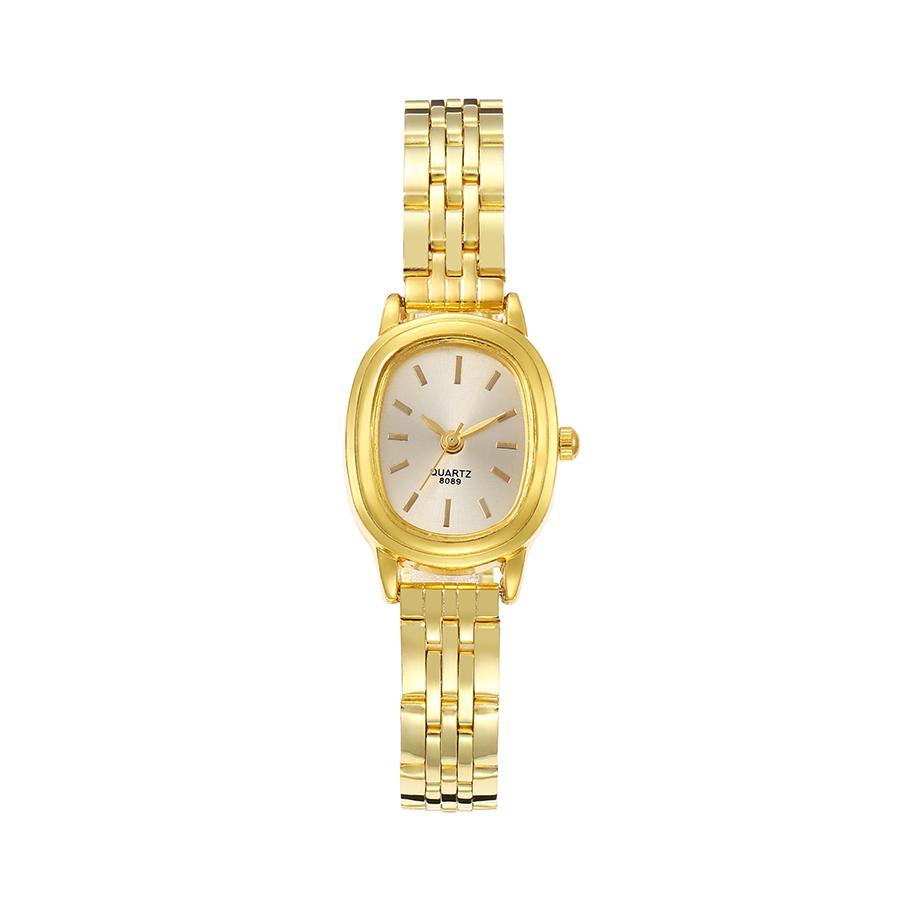 

New quartz vintage style fashionable temperament oval dial pointer steel strap digital simple ladies wristwatch белый