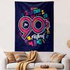 The 90s Festival Retro Icons Cassette Gameboy Skateboard Navy Wall Tapestry Nostalgia Decor for Bedroom Dorm Gift