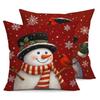 2Pcs Black Hat Snowman Scarf Christmas Throw Pillow Covers Snowflakes Cardinal Cushion Case Winter Home Party Decorations