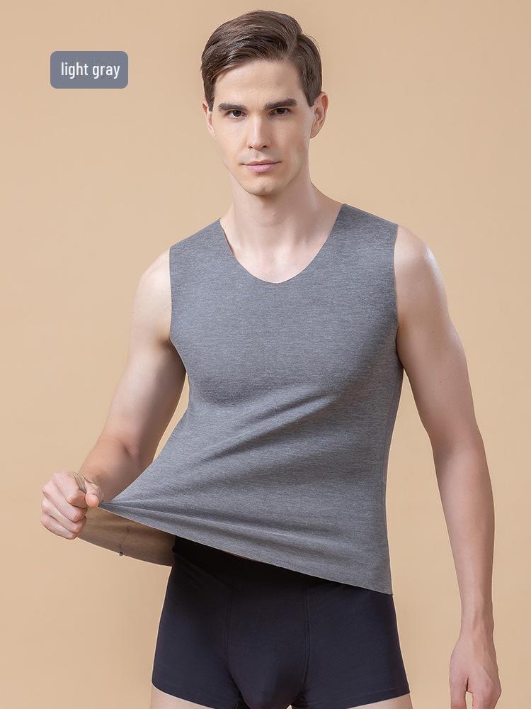 

Мужской бесшовный бархатный терможилет из шерсти — облегающий, утолщенный, для осени/зимы