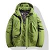Casual Men's Charging Cotton Jacket Winter Port Style Loose Windproof Plus Size Hooded Waterproof Warm Solid Color Jacket Cotton Jacket