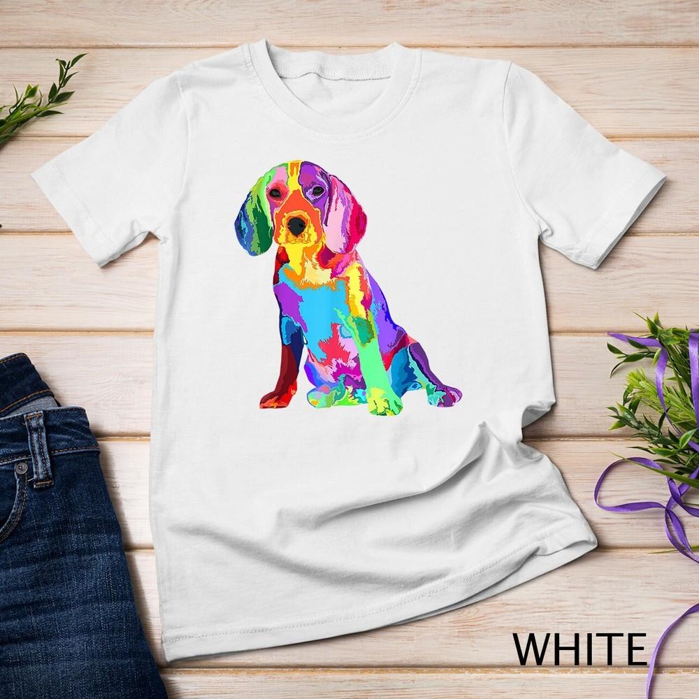 

Dog Lover Gifts For Womens Beagle Colorful Cool Beagle Mens Unisex T-shirt XL
