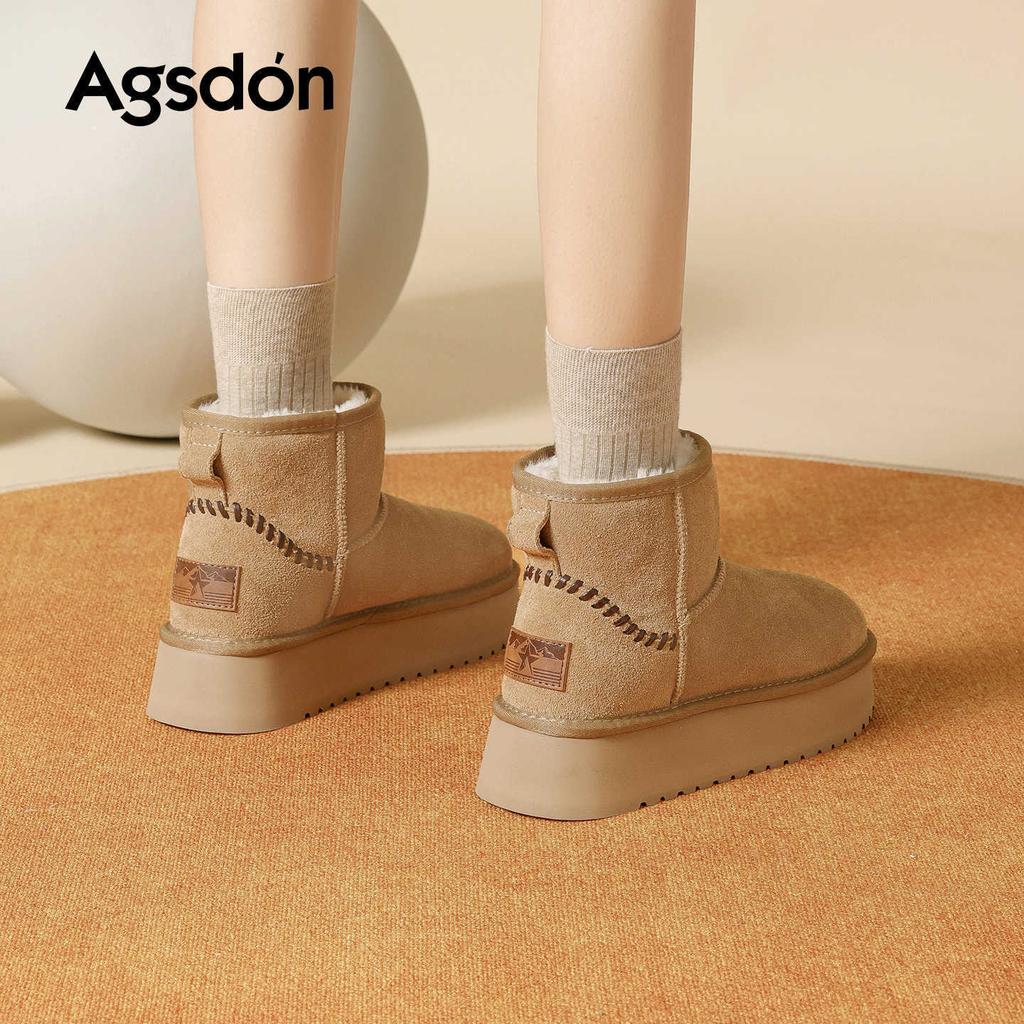 Platform snow boots new winter piled thickened bread cotton shoes casual fluffy boots