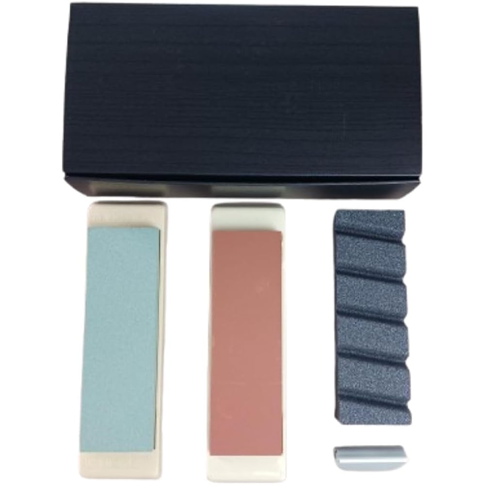 Naniwa Polishing Industrial 4 Piece Whetstone Set with Stand for Medium Finish #1000 Rough Grindi...