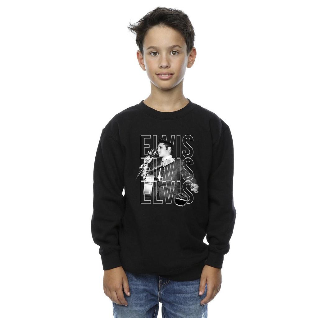 Elvis Jungen-Sweatshirt mit drei Logo-Porträts