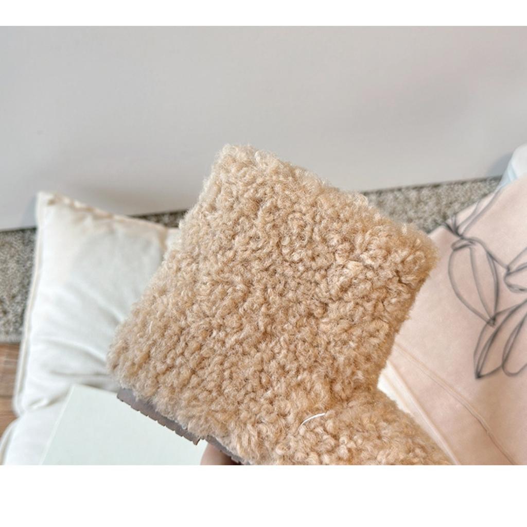 Winter New Style Girls' Lamb Fashion Children's Hairy Shoes Boys' Plush Boots Warm Short Boots Children's Shoes