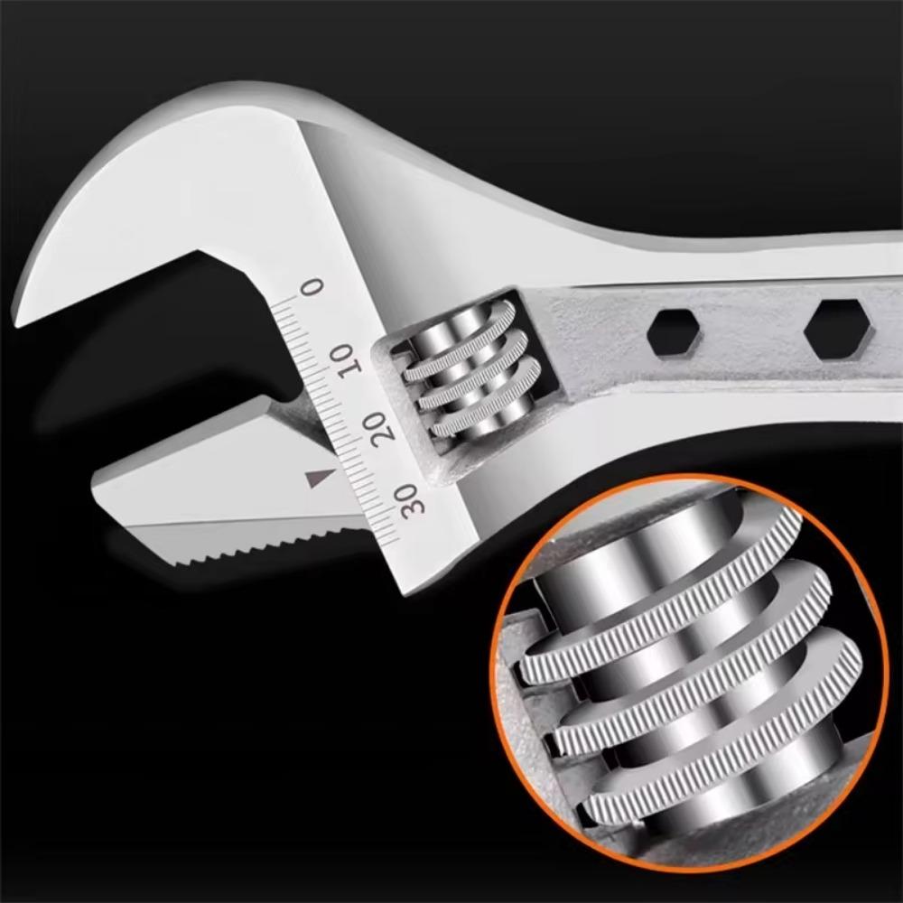 Adjustable Wrench Stainless Steel Universal Spanner Bathroom Wrench Household Large Open High Quality Plumbing Repair Tool