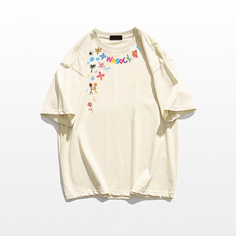 Fat MM cotton design short-sleeved t-shirt women's new summer American high street half-sleeved loose chic top
