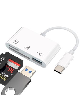 USB-C Hub with USB 3.0 Ports, TFMicro SD Card Reader (3-in-1), Type-C Thunderbolt 4 Compatible, Flash Memory Dongle, Compatible with MacBook Pro,