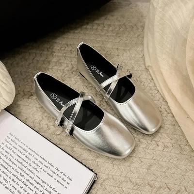 PU Runde Zehen Schnallenriemen Mary Janes Frühling/Herbst Einfarbig Damen Taschen 2025 Hohe Qualität Flache Quadratische Absätze Sapatos Planos
