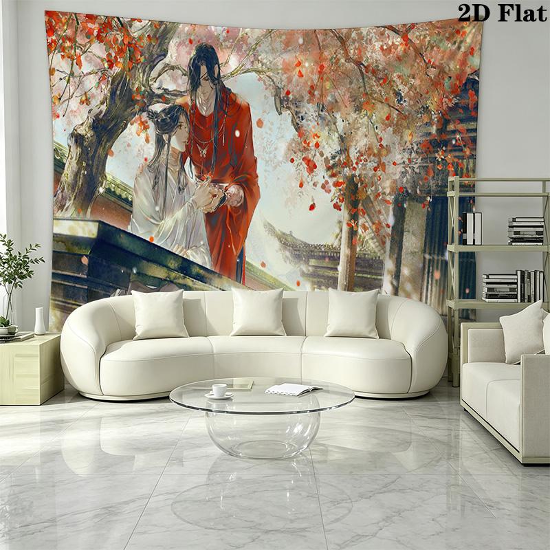 Xie Lian and Hua Cheng Wall Tapestry Aesthetic Wall Hanging Printed Fabric Blanket Decorative Tapestries for Bedroom Living Room Home Decor