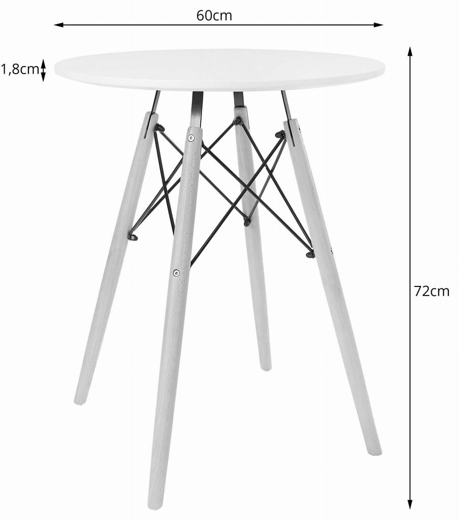 JUST HOME Scandinavian round table 60cm white