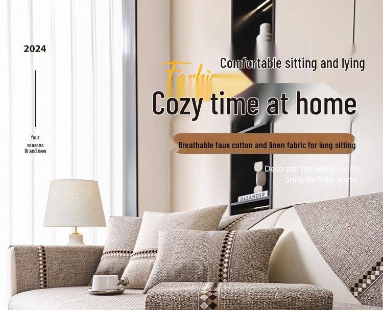 2026 Universal Linen Sofa Cushion: Stylish, Anti-Slip, All-Season Cover