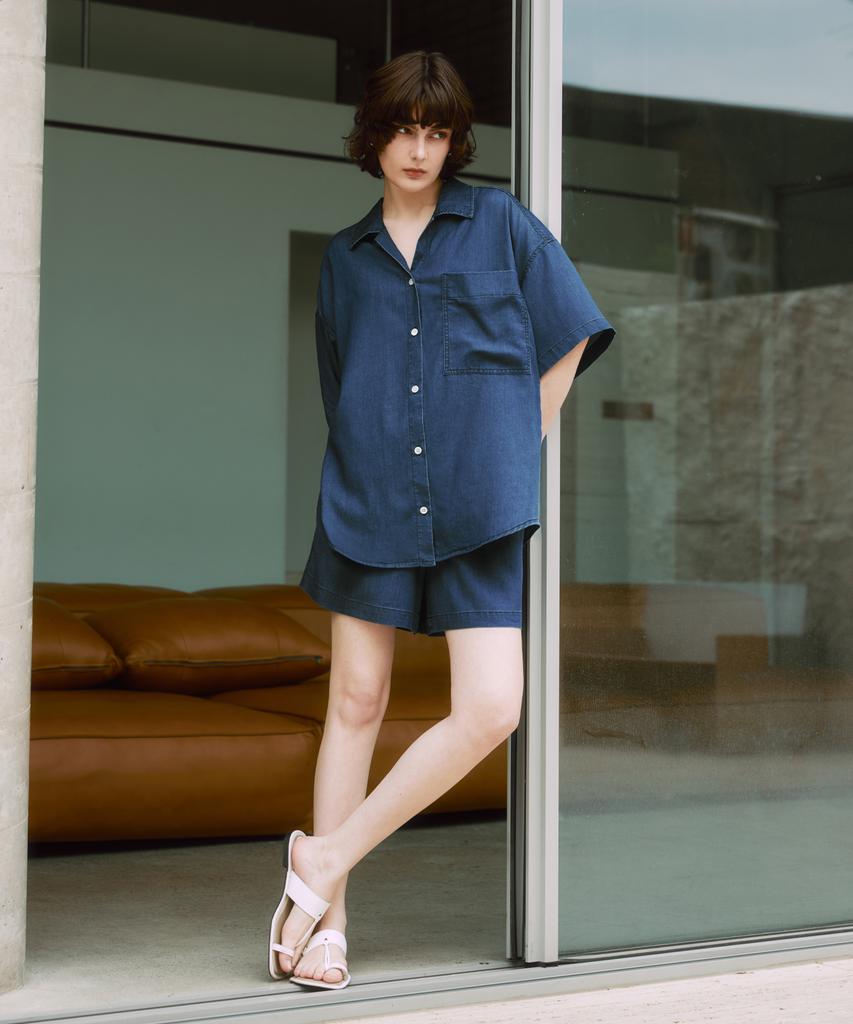 ZEROSTREET Lezero Banding Denim Shorts / Blue