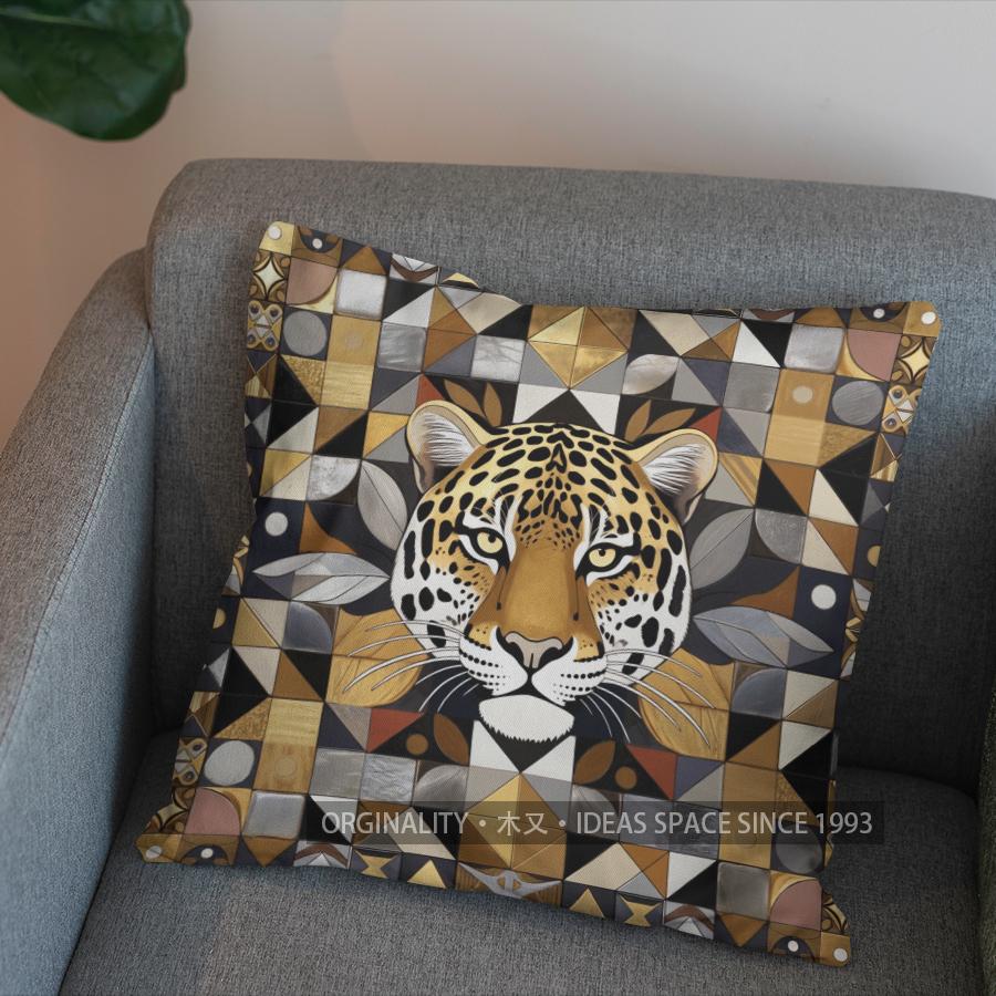 2D Unique Leopard-Patterned Digital Printed Pillowcase Pattern Cushion Cover Suitable For Sofa Bedroom Car Pillow Cover