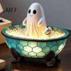 Halloween Ghost Bathtub Night Light Bubble Bath Lamp, Cute Decor, Decorative Retro Style Desktop Lamp & Puppy for Indoor Bedroom Living Room