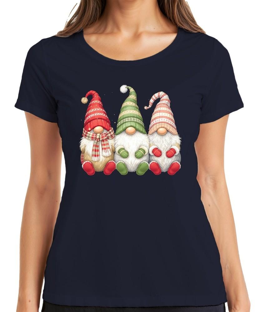Christmas Elf Cute Gnomes Scandinavian Wintery Theme Ladies TShirt S