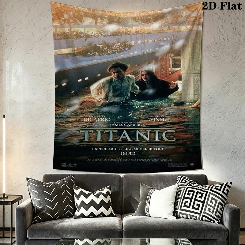 Titanic Movie Poster Tapestry Wallmounted Fashion Print Wall Decoration Atmospheric Background Cloth Gift