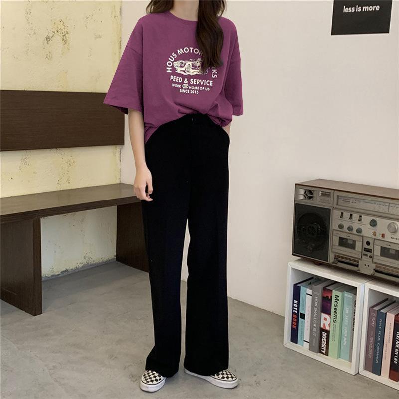 Summer Korean Version Loose Short-sleeved T-shirt for Women Korean Version New Style Large-size Top Couple Base Shirt