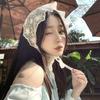 Turban Lace Hair Scarf Countryside Style Triangle Hair Band Elegant Triangle Bandana  Girls
