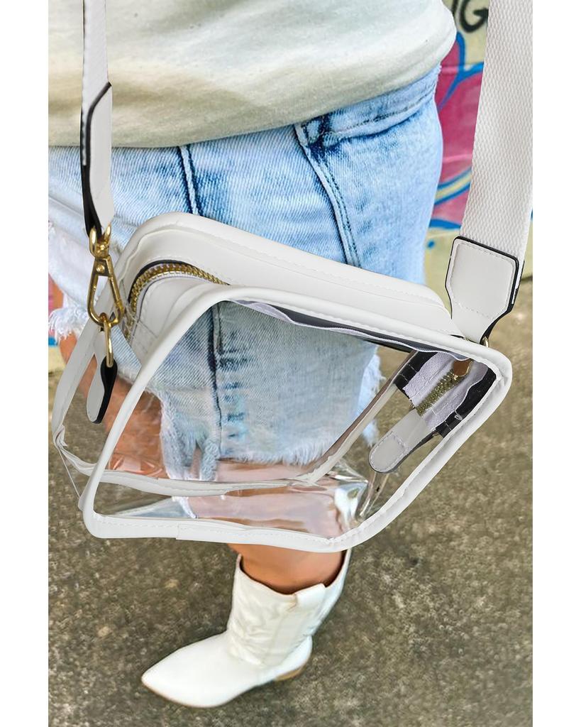 Azura Exchange Clear PVC Leather Strap Crossbody Bag - Pu Leather