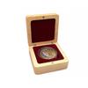 Beech Commemorative Coin & Medal Storage Box - Black & Wine Red Solid Wood