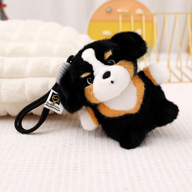 Dog Plush Toy Pendant Teddy Husky Corgi Schnauzer Plushie Keychain Kawaii Bag Key Ring Cute Puppy Dolls Car Decor Christmas Gift