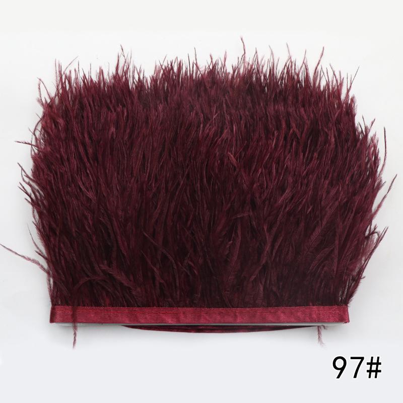 2M Ostrich Feather Cloth Edge 8-10 Cm Cuffs Clothing Skirt Decorative Accessories Color Ostrich Feather Cloth With Feathers