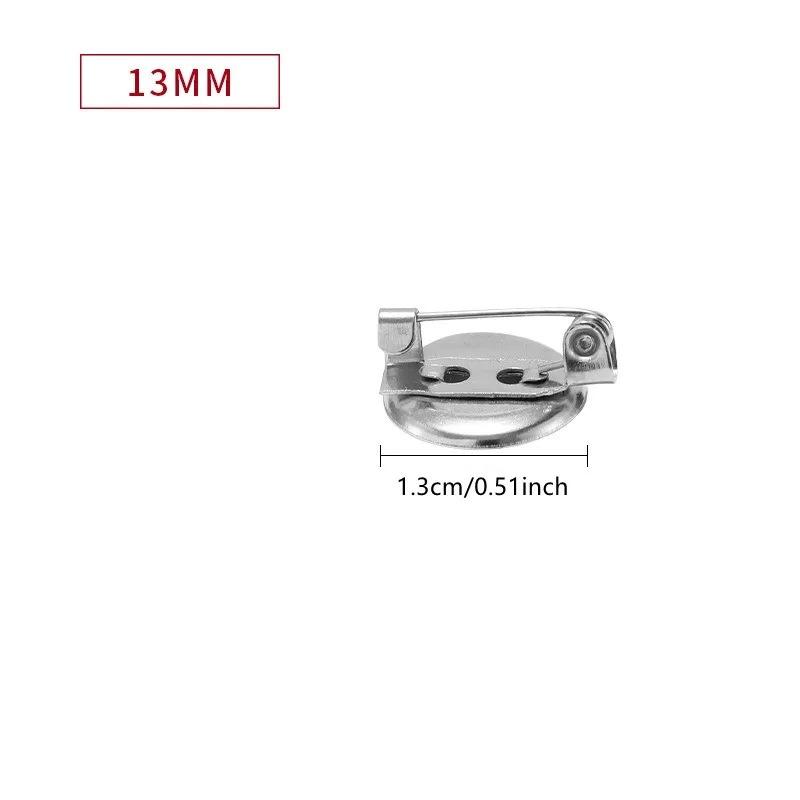

50pcs 15mm/20mm/30mm Silver Brooch Clasps Pin Disk Base Disc Blank Flat Trays for DIY Jewelry Craft Making Accessories