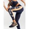 Foreign Trade Original Order Rox * Y Heart into It Buttock Lifting Waist Hugging Sports Leggings-Wild Hibiscus Blue Background
