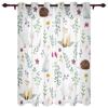 Modern Window Curtains Bunny Rabbit with Flowers Watercolor Luxury Fashion Curtains for Living Room Bedroom Kitchen Drapes
