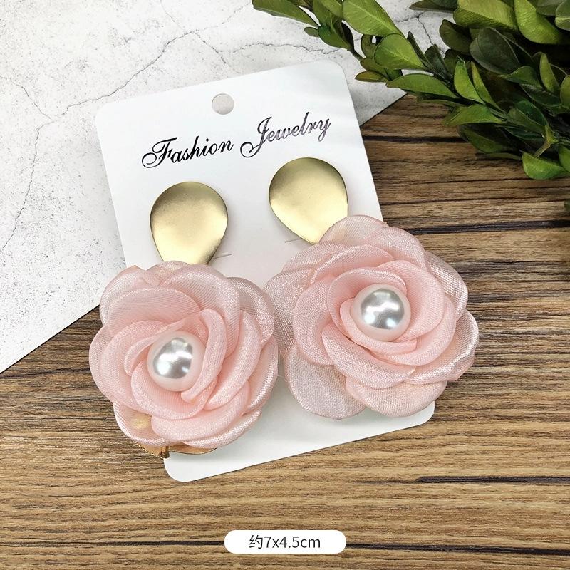 Retro Handmade Flower Wreath Earrings Femininity Personality Long Vacation Earrings Fashion Ear Accessories