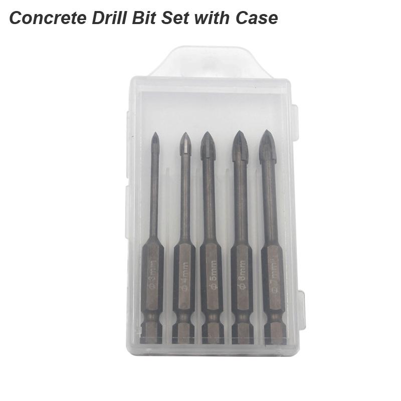 Masonry Concrete Drill Bits For Glass Ceramic Tile Brick Plastic Wood Mason Hard Alloy Wall Hole Opener Hex Shank 3mm To 12mm