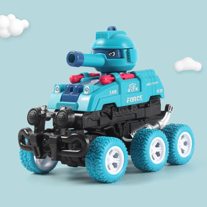 Children's Off-Road Inertia Car with Ejector - Ages 3-6 Collision Deformable Toy Tank