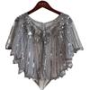 Evening Dress Accessories Sequins Shawl Wraps Party Evening Cape Elegant Ladies Flapper Cover Up