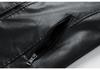 Men's Trendy Leather Stand Collar Motorcycle Jacket for Autumn and Winter