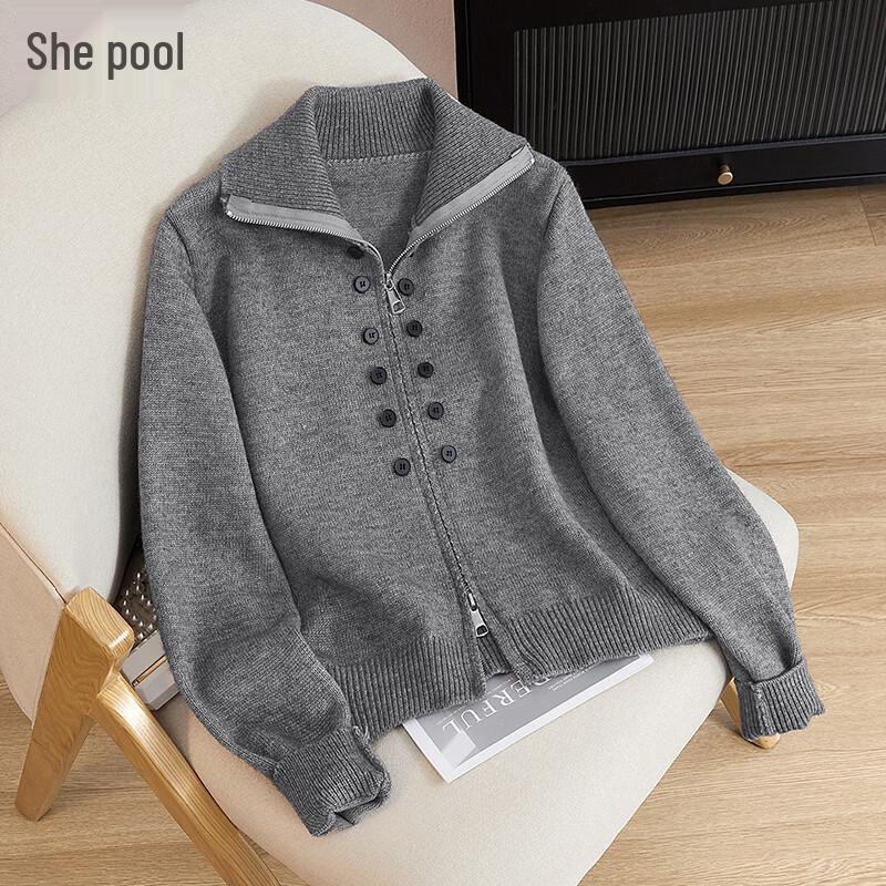 

Women s Double-Zip Knit Cardigan One Size