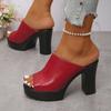 New Style Pointed-toe High-heeled Shoes with Thick Heels and Flip-flops